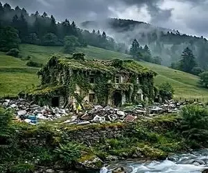 معماری خلاقانه؛ خونه تو دل طبیعت خزه بسته وحشتناک بازسازیش کردن تو این لوکیشن غوغا شد