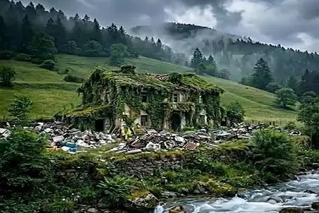 معماری خلاقانه؛ خونه تو دل طبیعت خزه بسته وحشتناک بازسازیش کردن تو این لوکیشن غوغا شد