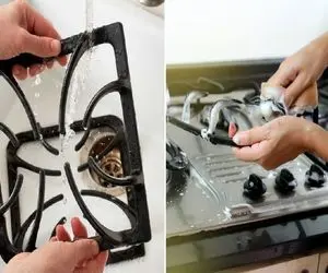 تمیز کردن میله و چدن های روی گاز / روش آسون و سه سوته با وسایلی که همشو تو خونه داری