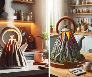 طراحی زیبا و دلربای کتری با الهام از گدازه های آتشفشان برای عاشقان طبیعت