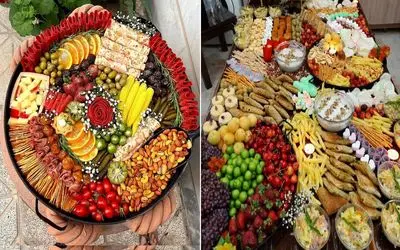 چیدمان و تزیین میز مزه مثل دیزاینرهای مراسم های باشکوه؛ ترکیب زیبایی و خوشمزگی