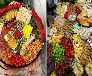 چیدمان و تزیین میز مزه مثل دیزاینرهای مراسم های باشکوه؛ ترکیب زیبایی و خوشمزگی