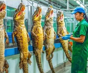 فراوری تمساح؛ کوکودیل وحشی رو از تخم پرورش میدن تا هیولا که شد بکشن و بخورنش