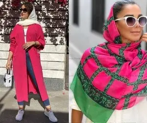 شال و روسری مناسب برای مانتو سرخابی؛ جذاب ترین رنگی رنگی های استایل دخترونه رو بشناس