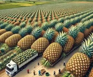 کشاورزی نوین؛ تو زمینای چند 100 هکتاری با تجهیزات خاص آناناس کاشتن اندازه هندوانه شده