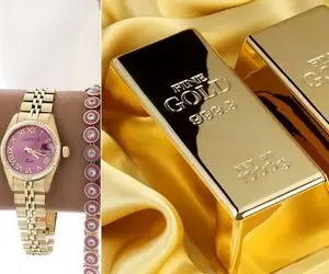 قیمت طلا امروز پنج شنبه 3 آبان/ پیشنهاد خرید ساعت طلا صورتی دخملونه دلبر و دستبند ست 