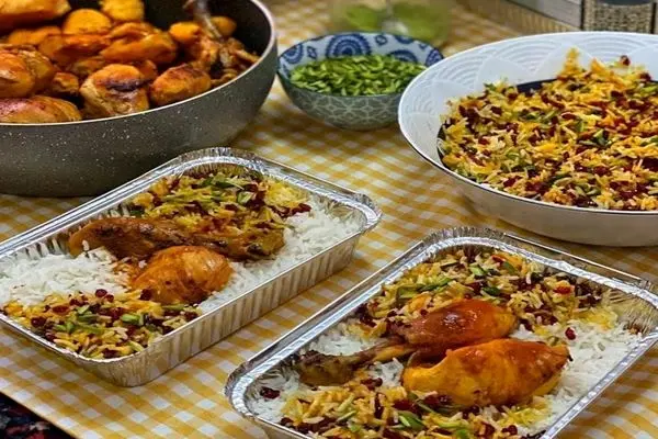 زرشک پلو با مرغ نذری