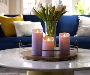 چیدانه خیلی قشنگ؛ میز جلو مبلی رو چطور تزئین کنیم که ارزون خوشگل بشه؟ یکم خلاق باش