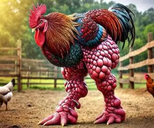 کارخانه حیوانات؛ ژن خوک و خروس و پیوند زدن کاشتن نتیجه شد این خروس غول تَشن