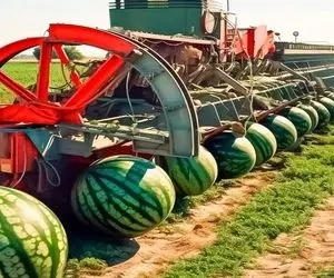 (ویدیو) کشاورزی مدرن / ببینید خارجی ها چجوری 100 میلیون تن هندوانه تولید می کنن !