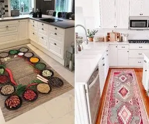 چطور فرش آشپزخانه رو با کابینت ست کنم؟ / ببین فرشای جدید که مد شدن با کابینت چه محشرن