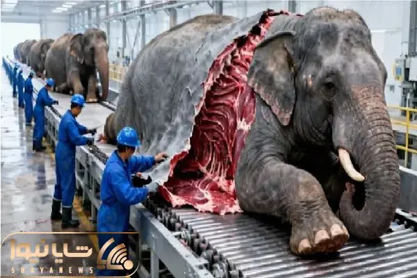 فرآوری فیل؛ فیل با اون عظمت عین گوسفند میزنن زمین از پوست و عاجش کسب درآمد کنن