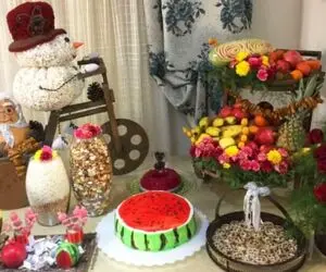 ایده های خلاقانه؛ تزئین پشمک و پف فیل یلدایی