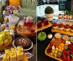 ایده تزیین میز پذیرایی شیک برا شب نشینی؛ دیزاینی که جلو فامیل و مهمون سربلندت میکنه