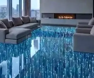 معماری خلاقانه؛ کف پذیرایی با فیبر نوری ساختن روشن خاموش میشه آدم پرت میشه تو کهکشان