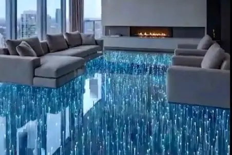 معماری خلاقانه؛ کف پذیرایی با فیبر نوری ساختن روشن خاموش میشه آدم پرت میشه تو کهکشان