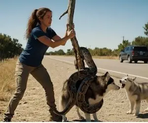 حیات وحش مصنوعی؛ سگ شجاع برای نجات جان مادرش از چنگ پیتون غول کمک آورد