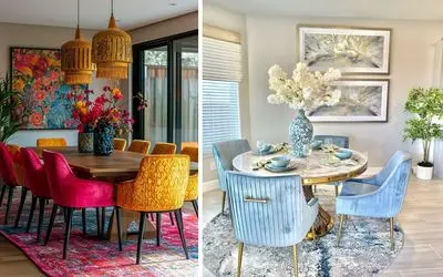 دکوراسیون های مختلف با میز ناهارخوری تازه مد شده؛ جولانی خاص با مدل های 4 و 8 نفره 