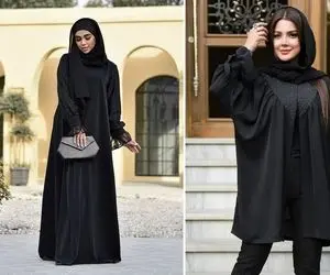 مانتوهای خوشگل و آراسته مناسب محرم و صفر / اینجوری یه تیپ مشکی زدی چشمگیر و آس