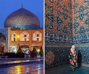 مسجد شیخ لطف الله در نقش جهان، هر وجبش ترمه و کاشی است و شاه برای خلوت خودش اونو ساخت