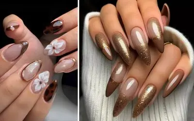 انواع ایده لاک قهوه ای؛ طراحی های فوق العاده با رنگ کم طرفداری که خیلی شیک شده