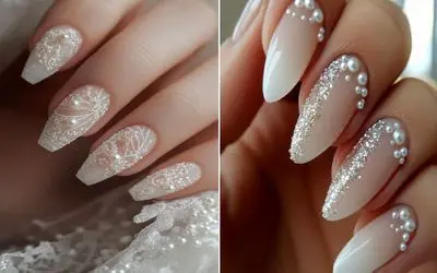 شیک ترین دیزاین ناخن عروس 1404 در ایران؛ با اینا انگار یه لباس عروس جدا تن دستت کردی
