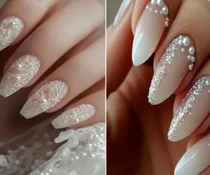 شیک ترین دیزاین ناخن عروس 1404 در ایران؛ با اینا انگار یه لباس عروس جدا تن دستت کردی