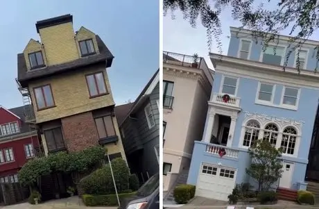 خونه های سانفرانسیسکو که کج هستن؛ مهندسی هوشمندانه منازل این شهر بخاطر شیب تند
