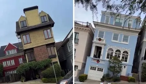 خونه های سانفرانسیسکو که کج هستن؛ مهندسی هوشمندانه منازل این شهر بخاطر شیب تند