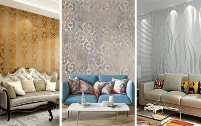 انواع کاغذ دیواری پذیرایی با تاثیر جذاب بر دکوراسیون؛ از جنس و طرح تا هماهنگی با مبل