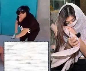 (عکس) کتک زدن و برهنه کردن زن فاحشه توسط همسران مشتریان!