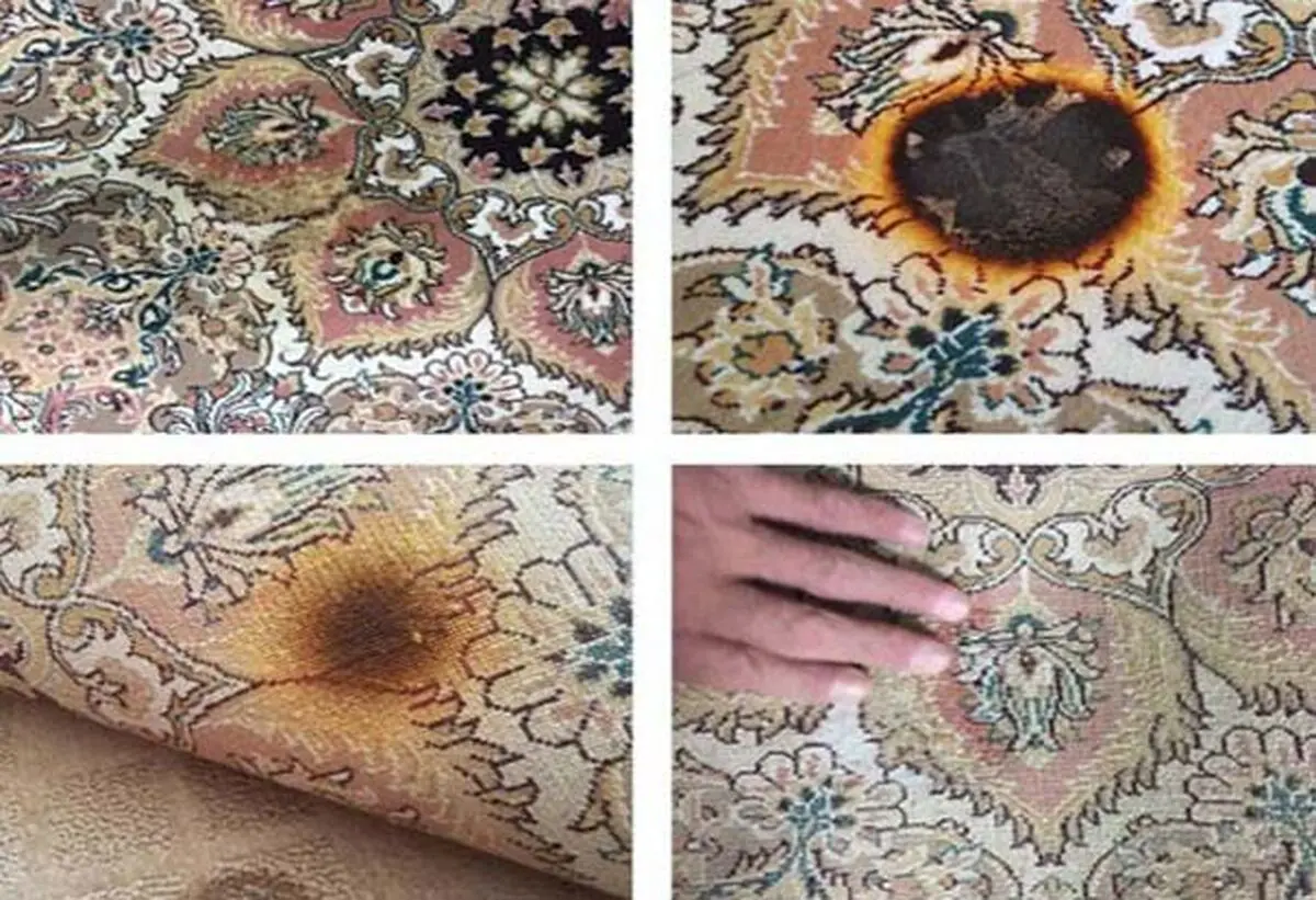 ترفند از بین بردن لکه سوختگی از فرش
