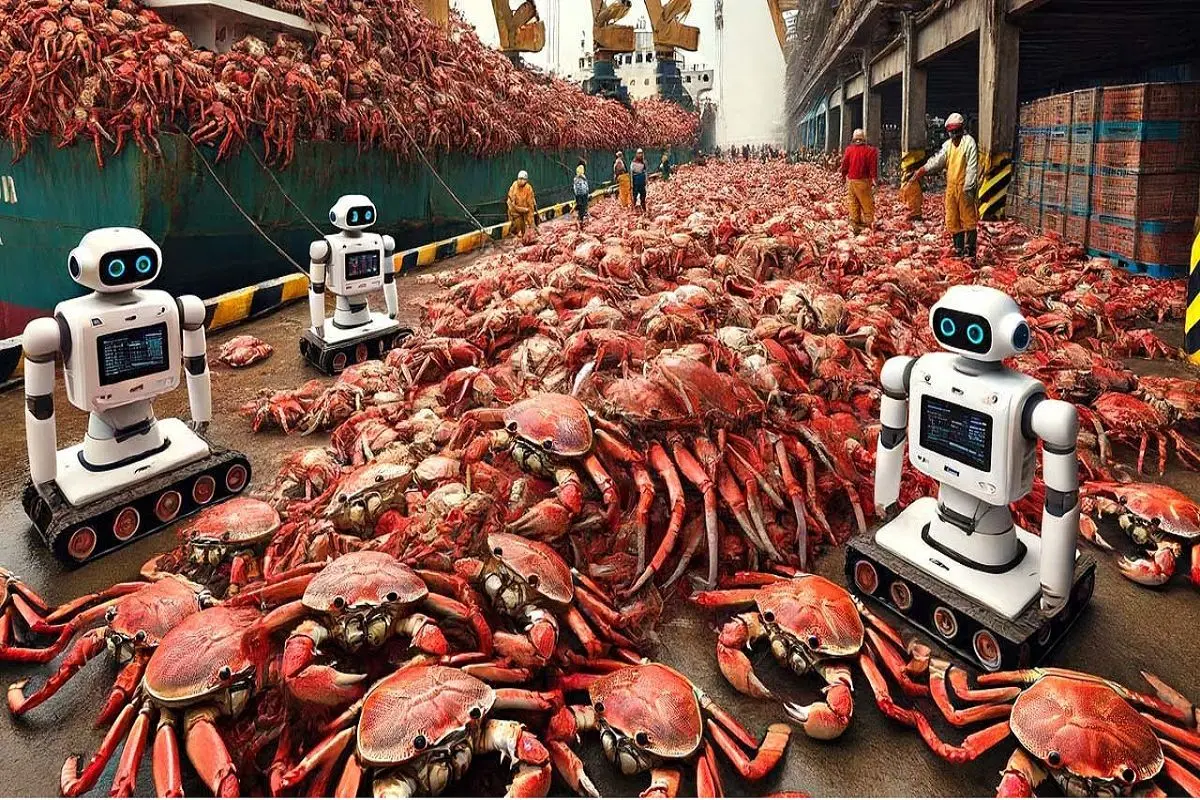 ماهیگیرا برای میلیونر شدن از یه ربات واسه صید و پاک کردن میلیونها خرچنگ استفاده میکنن