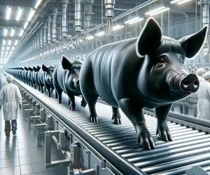 فرآوری خوک؛ خوک سیاه زشت رو کثیف پرورش میدن به خاطر گوشت صورتی پر خاطر خواهش