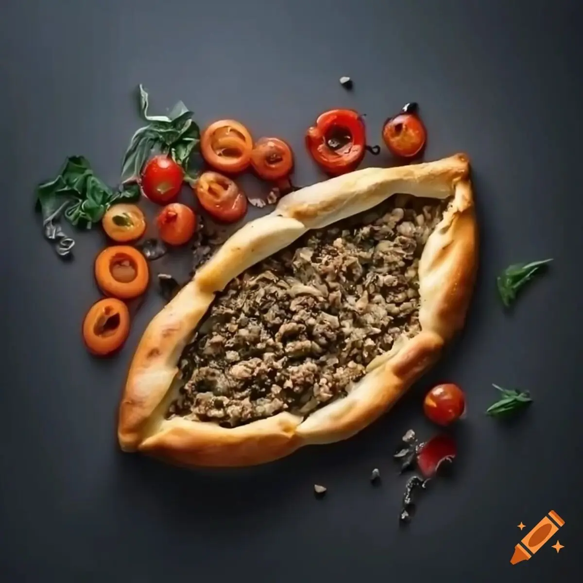 craiyon_113927_delicious_mince_pide_fresh_from_the_oven__cooked_to_perfection