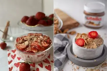 چیزکیک توت فرنگی با جو دوسر پرک | صبحانه ای متفاوت و خوشمزه