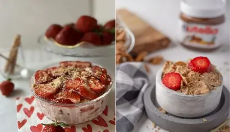 چیزکیک توت فرنگی با جو دوسر پرک | صبحانه ای متفاوت و خوشمزه