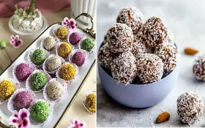 طرز تهیه توپک خرمایی / بمب انرژی در یه شیرینی ساده و خوشمزه