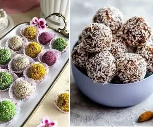 طرز تهیه توپک خرمایی / بمب انرژی در یه شیرینی ساده و خوشمزه