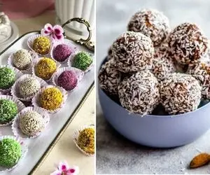 طرز تهیه توپک خرمایی / بمب انرژی در یه شیرینی ساده و خوشمزه
