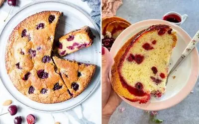 طرز تهیه کیک آلبالو اسفنجی / بهترین عطر و طعم با پف زیاد