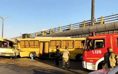 جزئیات تازه از تصادف شدید ۲ اتوبوس در جاده مخصوص کرج