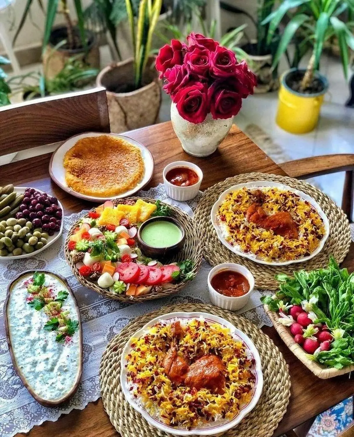 چیدمان میز شام ایرانی
