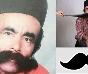 (عکس) محمد علی نژاد (محمد بارو) رکوردادر سبیل دراز درگذشت