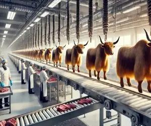 فرآوری گاو؛ گوساله های قلمبه تپل رو که از شیر گرفتن میبرن سلاخونه استیک شه