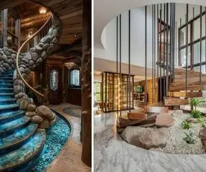 تزیین راه پله دکوراسیون داخلی / فقط شیش دست مبل گرون ملاک نیست مهم فکر و سلیقه‌اس