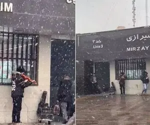 آواز خیابانی؛ آقاهه تو برف و بوران با آهنگ کاشکی میشد بهت بگم صداتو دوستدارم ترکوند