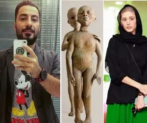 رونمایی "آقا نوید" از مجسمه منشوری؛ باز میخوان خاص بازی دربیارن!