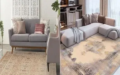 مبل طوسی داری؟ بیا ببین چه فرشی بهش میاد/ راز جذاب شدن اتاق با مبل طوسی و فرش درست