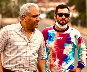 ژست خاص پدر و پسری مهران مدیری و نیما در کنار هم!